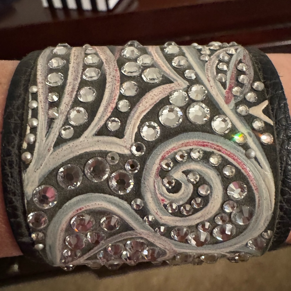 Caroline Rocha Studded Leather Cuff Bracelet